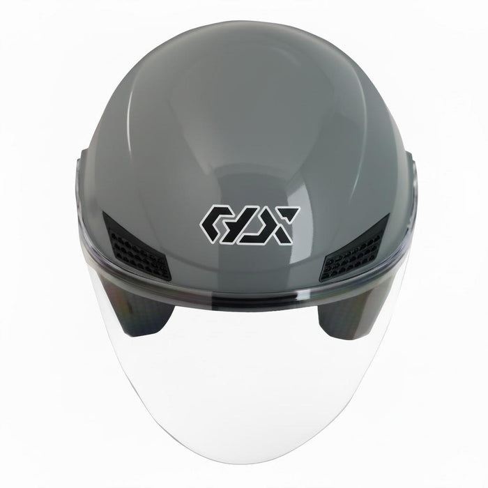 GP GX MKS005-GNG Open Face Motorcycle Helmet with Clear Visor – Bright Nardo Grey