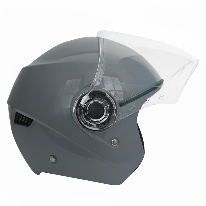 GP GX MKS005-GNG Open Face Motorcycle Helmet with Clear Visor – Bright Nardo Grey