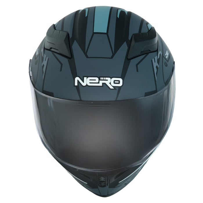 GP NERO MKS003-MBB1G Full Face Motorcycle Helmet with Sun Visor & Clear Visor – Matte Black Gray