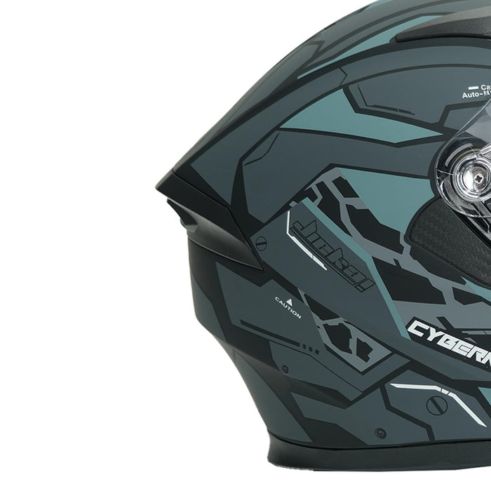GP NERO MKS003-MBB1G Full Face Motorcycle Helmet with Sun Visor & Clear Visor – Matte Black Gray