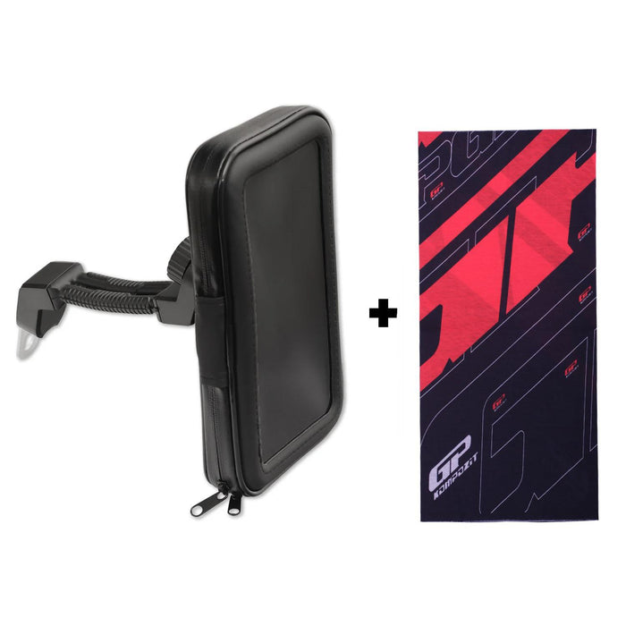 GP Kompozit TTR03 Universal Waterproof  Motorcycle Phone Mount Black – Free Colorful Buff Neck Warmer
