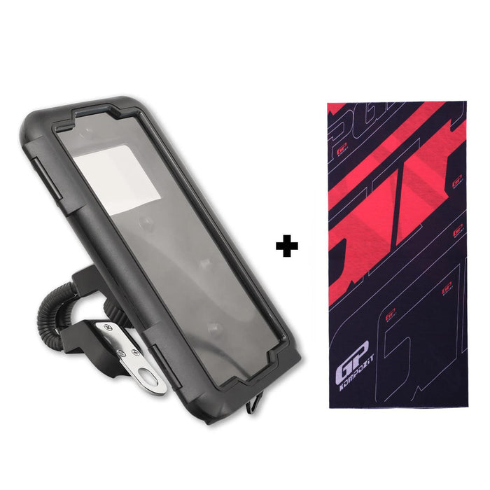 GP Kompozit TTR03 Universal Waterproof Motorcycle Phone Mount Black – Free Colorful Buff Neck Warmer