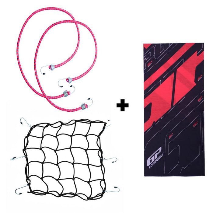 GP Composite Black Helmet Liner + 2-Pack Luggage Straps + Buff