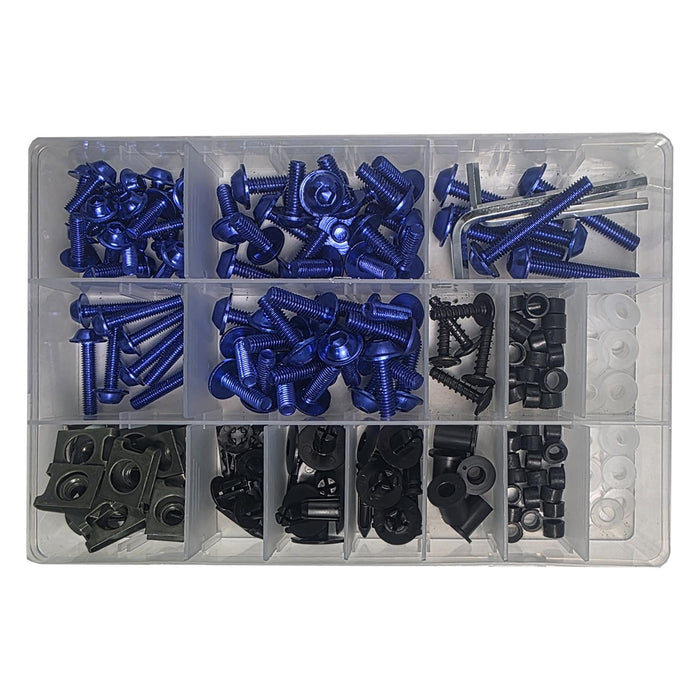 GP Kompozit Universal Racing Motorcycle Fairing Bolt Set Blue