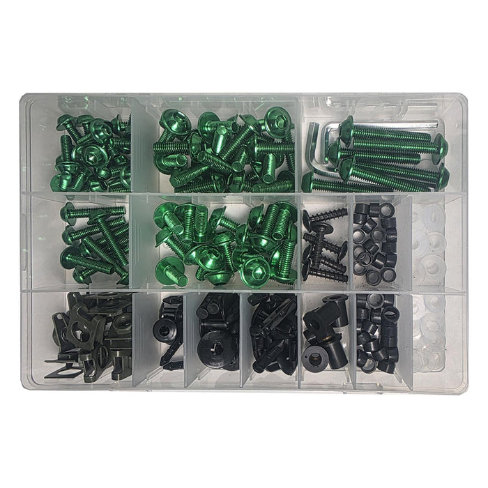 GP Kompozit Universal Racing Motorcycle Fairing Bolt Set Green