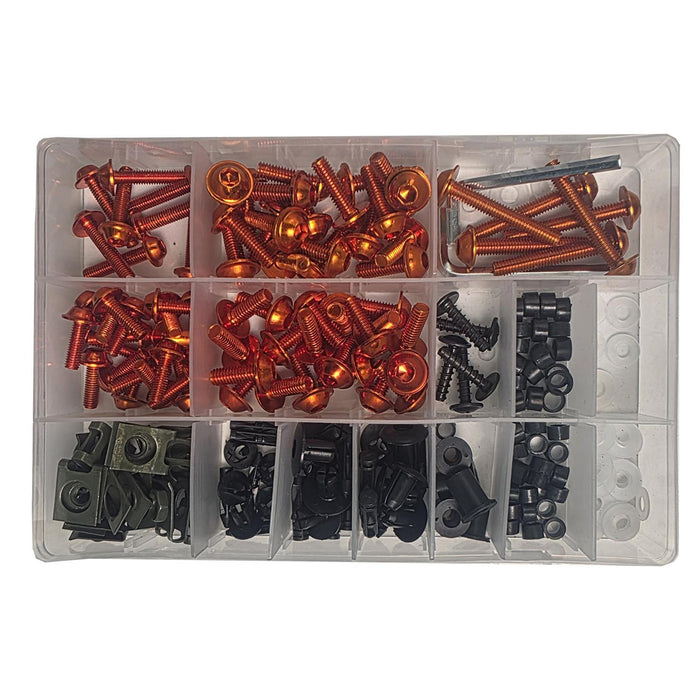 GP Kompozit Universal Racing Motorcycle Fairing Bolt Set Orange