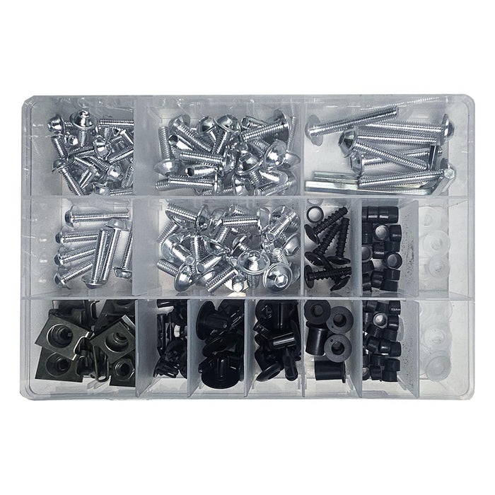 GP Kompozit Universal Racing Motorcycle Fairing Bolt Set Silver