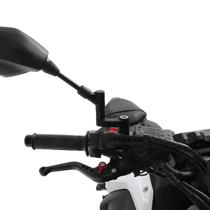 GP Kompozit Mirror Riser Extenders Black Compatible For Yamaha MT-07 / XSR700 / MTM690 2014-2023