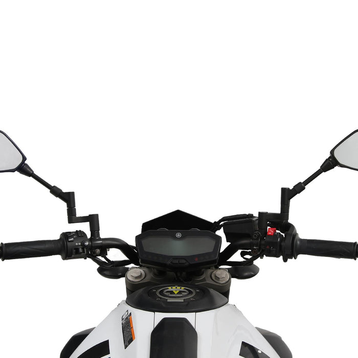 GP Kompozit Mirror Riser Extenders Black Compatible For Yamaha MT-07 / XSR700 / MTM690 2014-2023