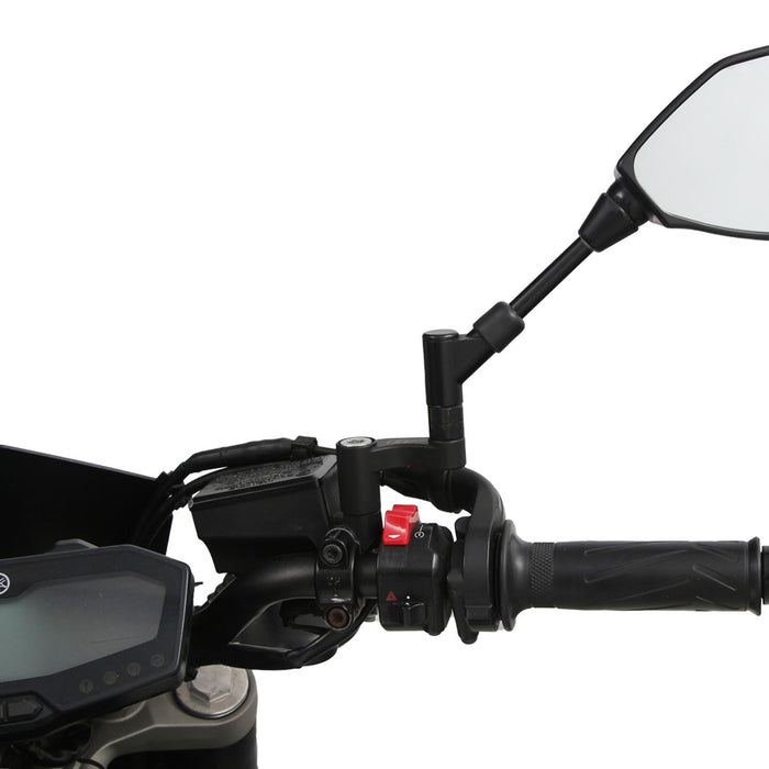 GP Kompozit Mirror Riser Extenders Black Compatible For Yamaha MT-07 / XSR700 / MTM690 2014-2023