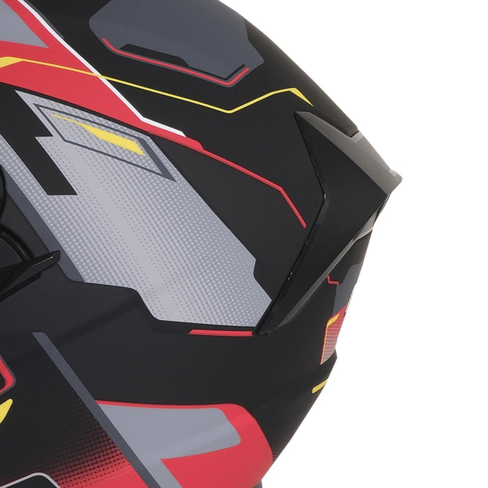 GP NERO MKS006-MBC5R Open Face Motorcycle Helmet with Clear Visor – Matte Black Red