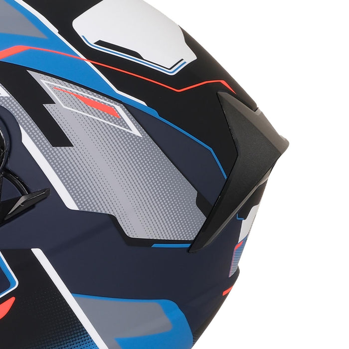 GP NERO MKS006-MBC5B Open Face Motorcycle Helmet with Clear Visor – Matte Black Blue