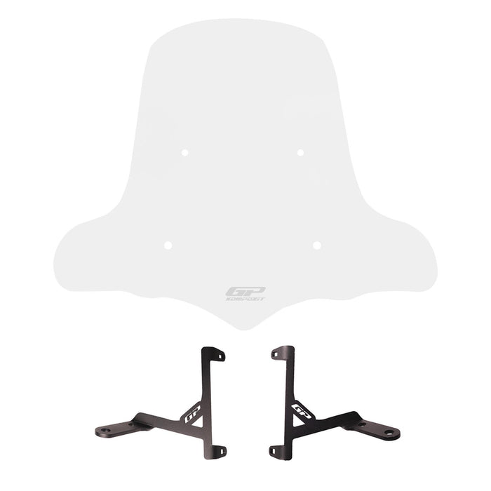GP Kompozit Windshield / Windscreen with Handguards Transparent Compatible with RKS VRS 125 2023-2025