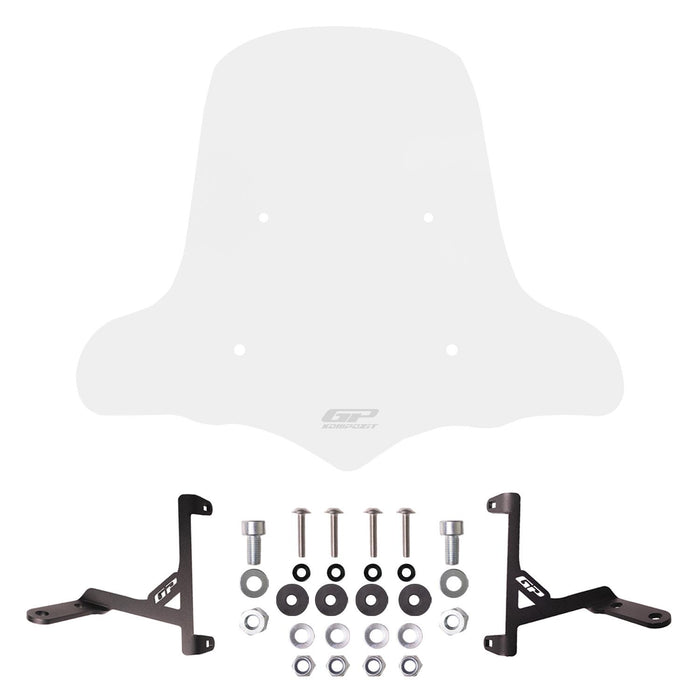 GP Kompozit Windshield / Windscreen with Handguards Transparent Compatible with RKS VRS 125 2023-2025