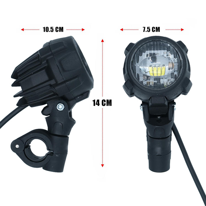 GP Kompozit SFR001 Juego de luces antiniebla universales grandes para motocicleta, negras