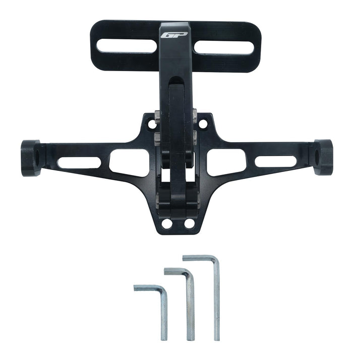 GP Kompozit Universal D-Model Folding License Plate Holder Black