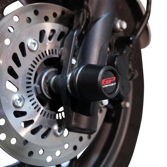 GP Kompozit Front Axle Sliders / Protection Sliders Black Compatible with Honda PCX125 / PCX150 2018-2026