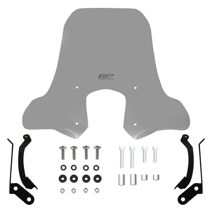 GP Kompozit Windshield / Windscreen with Handguards Smoked Compatible with SYM Symphony ST 125i / ST 200i 2019-2022