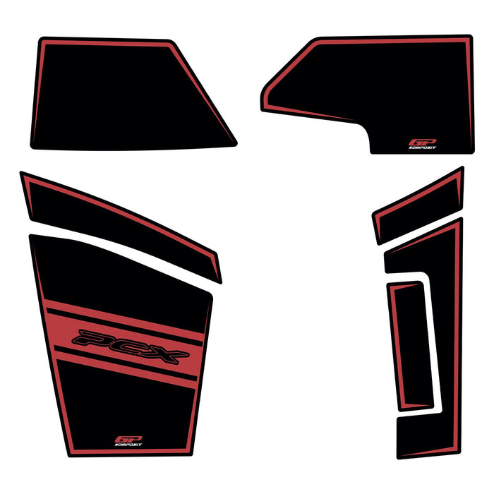GP Kompozit Full Pocket Pad / Storage Liner Red Compatible with Honda PCX125 2025-2026