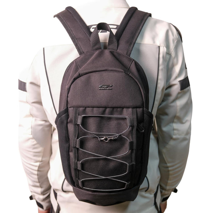 GP Kompozit CNT002 Motorcycle Backpack Black – 10L Waterproof Oxford Fabric Riding Backpack