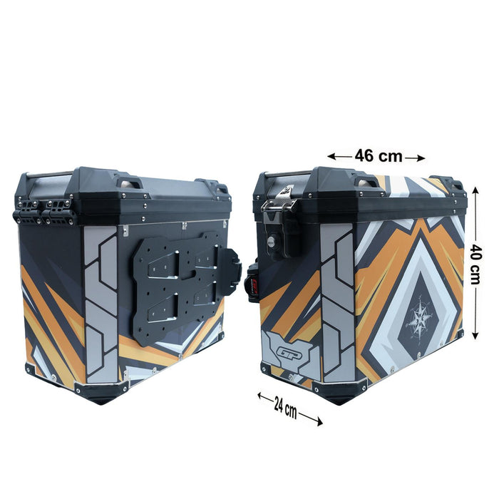 GP Kompozit Universal 40 lt x 2 Aluminum Motorcycle Pannier Sides Cases DSN07