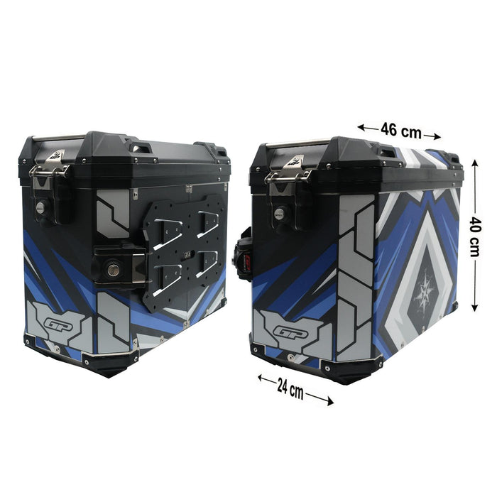 GP Kompozit Universal 40 lt x 2 Aluminum Motorcycle Pannier Sides Cases DSN08