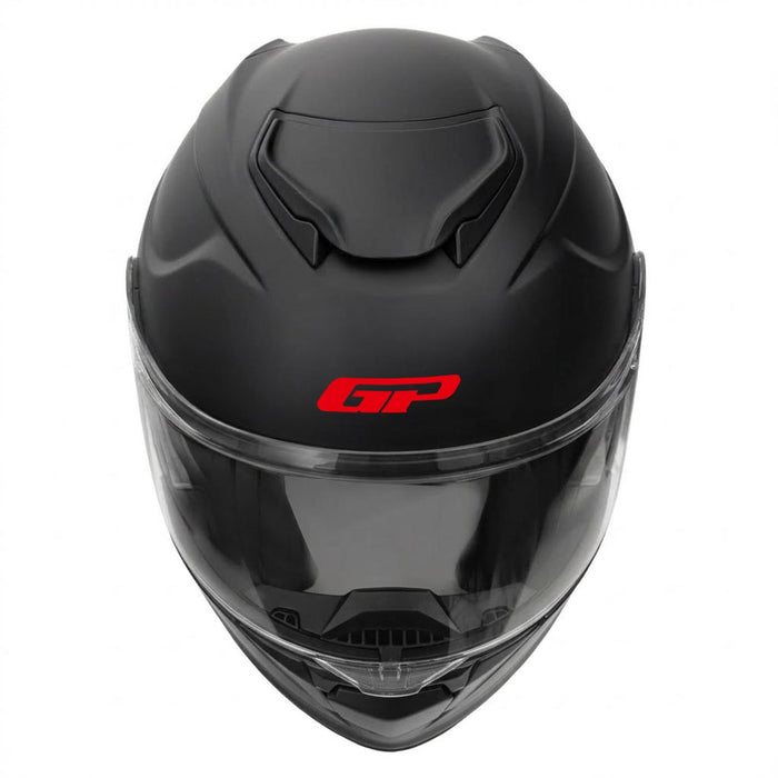 GP Kompozit MKS007-MB Flip-Up Motorcycle Helmet with Sun Visor & Clear Chin Guard – Black