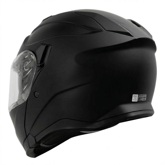 GP Kompozit MKS007-MB Flip-Up Motorcycle Helmet with Sun Visor & Clear Chin Guard – Black