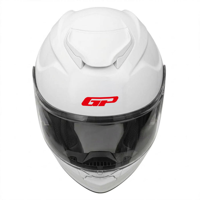 GP Kompozit MKS007-PW Flip-Up Motorcycle Helmet with Sun Visor & Clear Chin Guard – White
