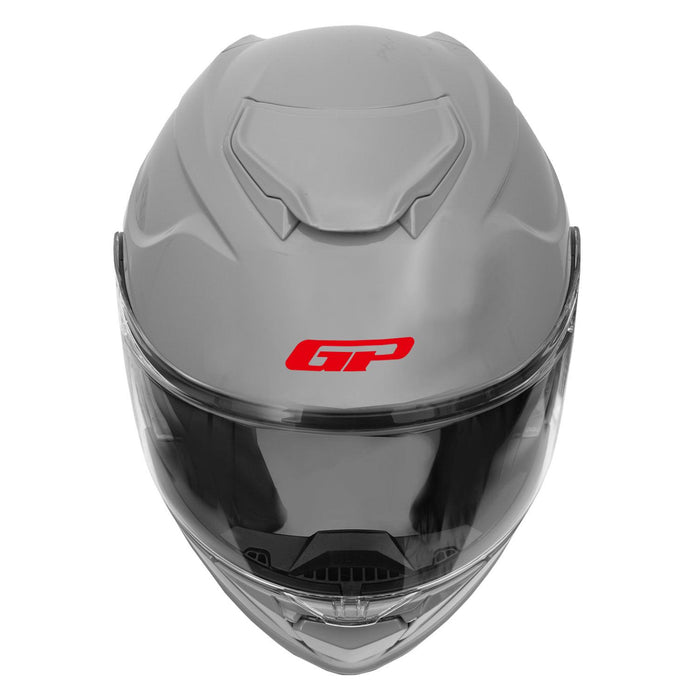 GP Kompozit MKS007-NG Flip-Up Motorcycle Helmet with Sun Visor & Clear Chin Guard – Nardo Gray