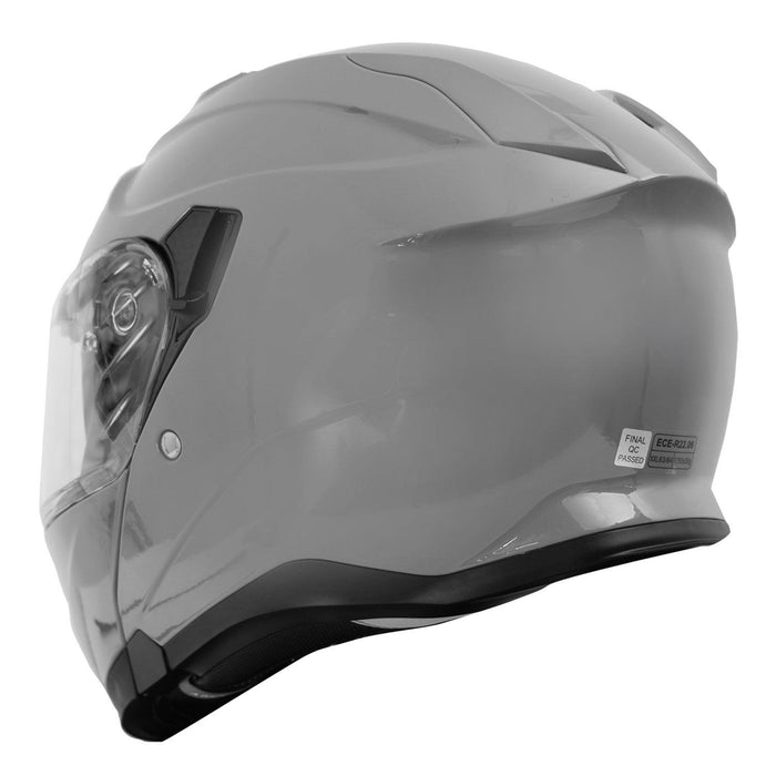 GP Kompozit MKS007-NG Flip-Up Motorcycle Helmet with Sun Visor & Clear Chin Guard – Nardo Gray