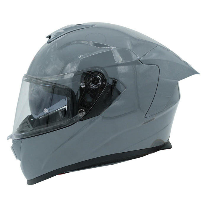 GP Kompozit MKS008-NG Racing Spoiler Full Face Motorcycle Helmet with Sun Visor & Clear Visor – Nardo Grey