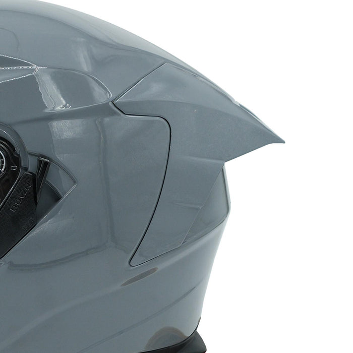 GP Kompozit MKS008-NG Racing Spoiler Full Face Motorcycle Helmet with Sun Visor & Clear Visor – Nardo Grey