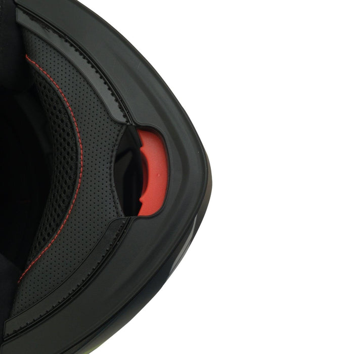 GP Kompozit MKS007-RBBR Flip-Up Motorcycle Helmet with Sun Visor & Clear Chin Guard – Black Blue Red