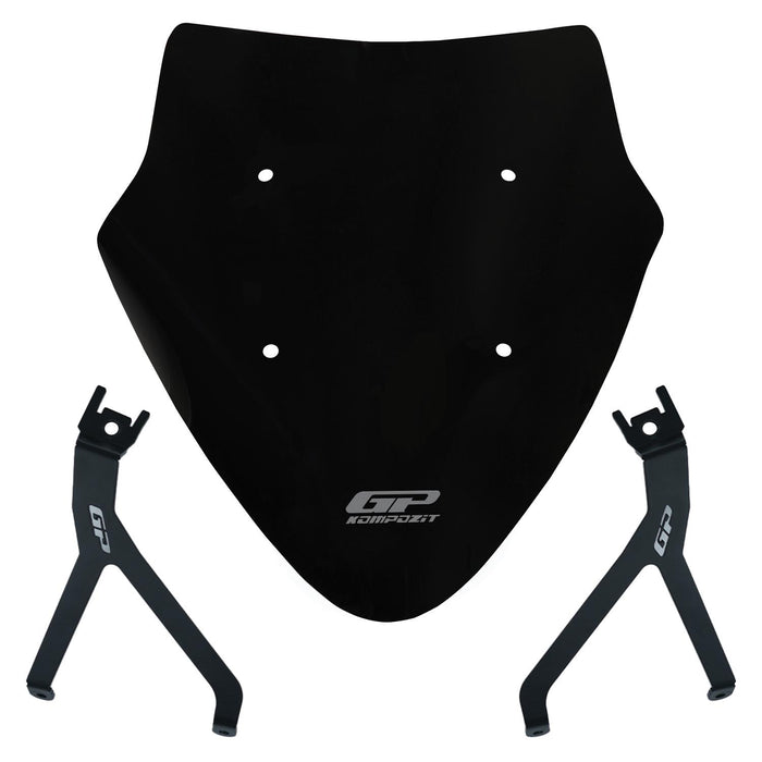 GP Kompozit Sport Windshield Windscreen Black Compatible For Mondial 125 Drift L 2018-2026