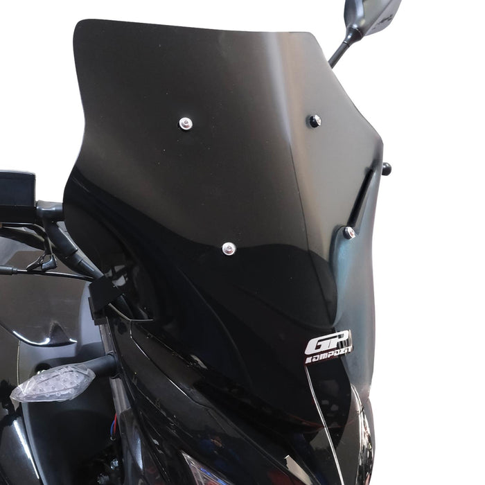 GP Kompozit Sport Windshield Windscreen Black Compatible For Mondial 125 Drift L 2018-2026