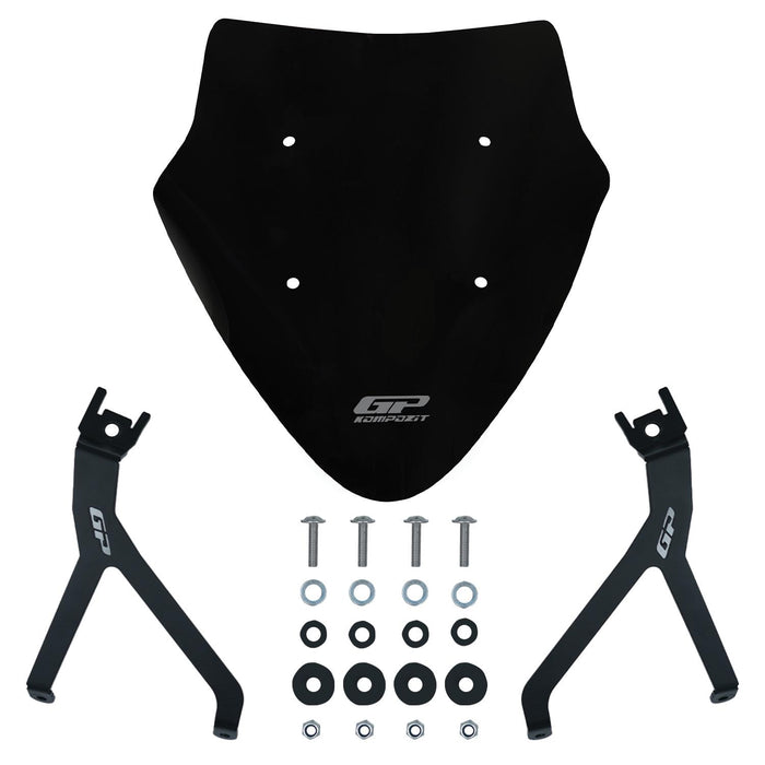 GP Kompozit Sport Windshield Windscreen Black Compatible For Mondial 125 Drift L 2018-2026