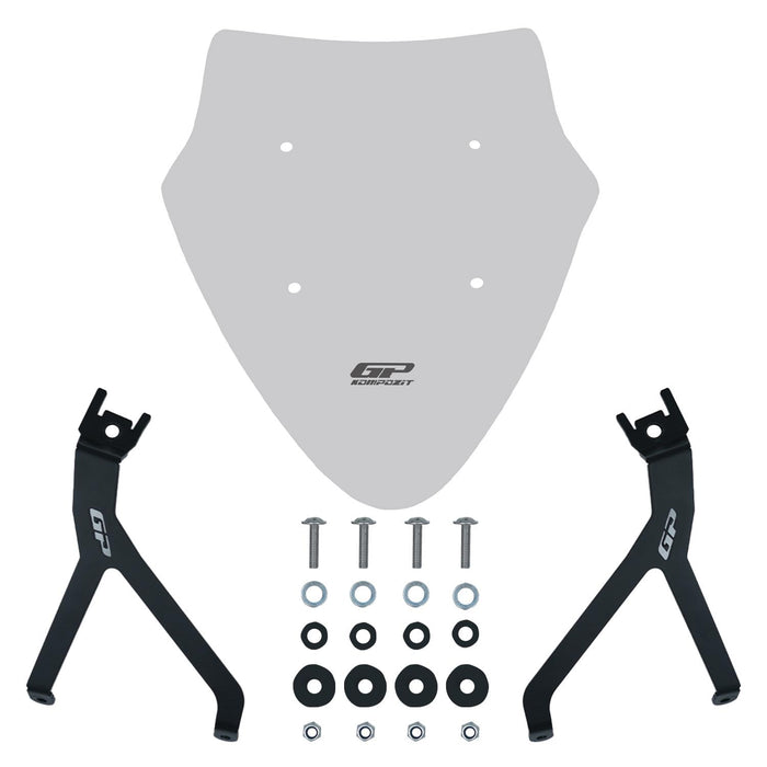 GP Kompozit Sport Windshield Windscreen Smoked Compatible For Mondial 125 Drift L 2018-2026