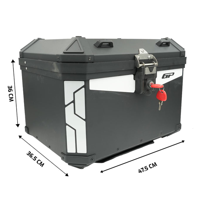 GP Kompozit Universal 58 lt Aluminum Motorcycle Top Case Black