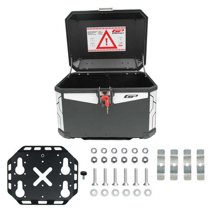 GP Kompozit Universal 51 lt Aluminum Motorcycle Top Case Black
