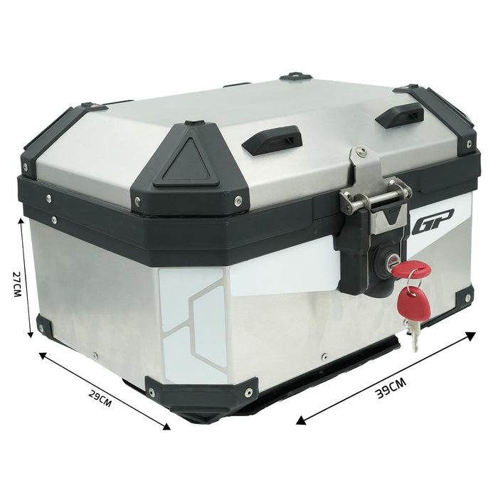 GP Kompozit Universal 27 lt Aluminum Motorcycle Top Case Gray