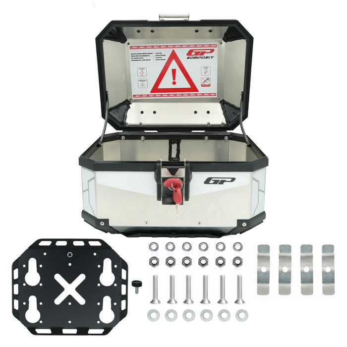 GP Kompozit Universal 27 lt Aluminum Motorcycle Top Case Gray