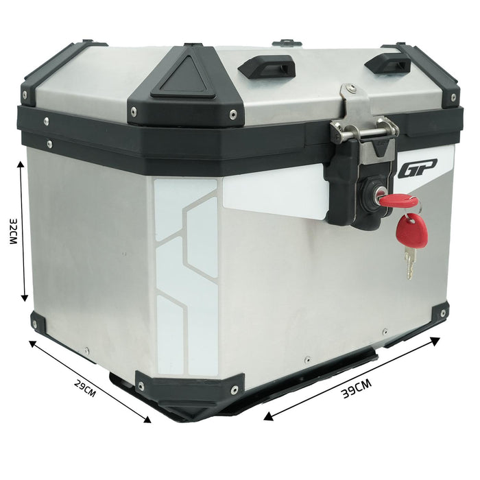 GP Kompozit Universal 32 lt Aluminum Motorcycle Top Case Gray