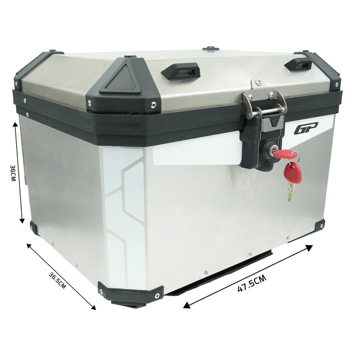 GP Kompozit Universal 58 lt Aluminum Motorcycle Top Case Gray