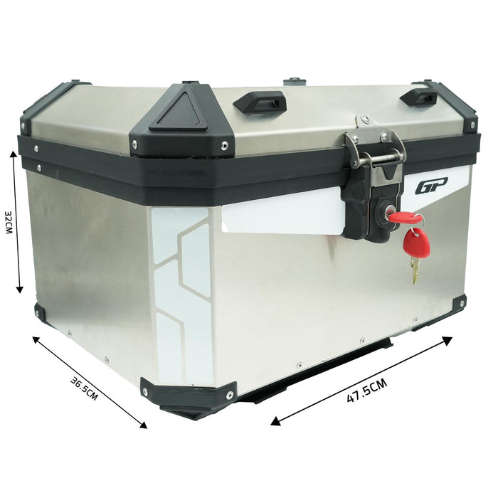 GP Kompozit Universal 51 lt Aluminum Motorcycle Top Case Gray