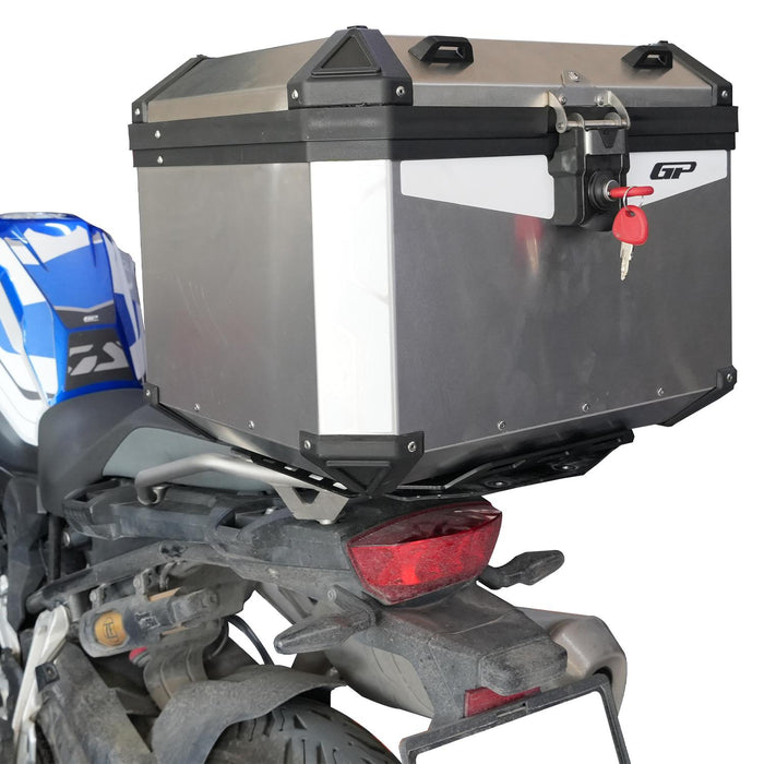 GP Kompozit Universal 51 lt Aluminum Motorcycle Top Case Gray