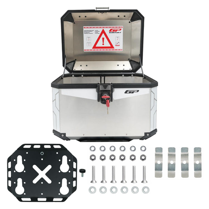 GP Kompozit Universal 51 lt Aluminum Motorcycle Top Case Gray