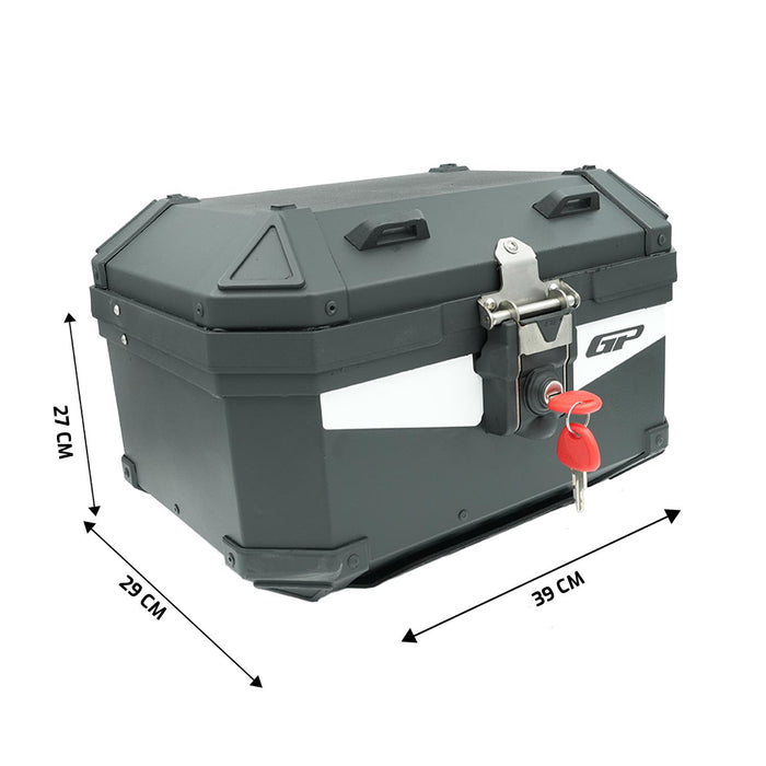 GP Kompozit Universal 27 lt Aluminum Motorcycle Top Case Black