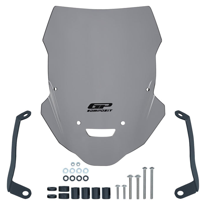GP Kompozit Windshield Windscreen Gray Compatible For Yamaha MT-25 / MT-03 2015-2019