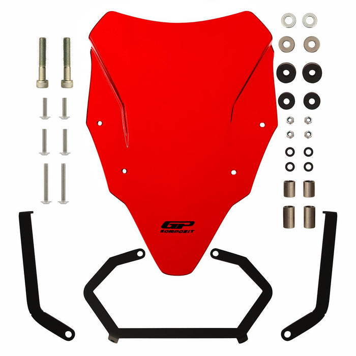 GP Kompozit Windshield Windscreen Red Compatible For Bajaj Pulsar N250 2022-2026